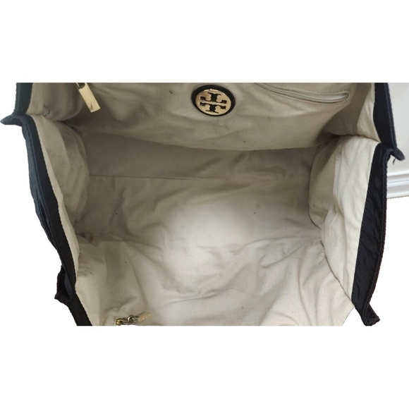 TORY BURCH Handbag/Nylon/Enamel/BLK/Black/Solid Color Black Nylon/Pate - Picture 10 of 15